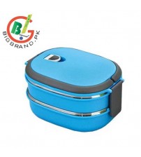 Homio 1.48L Stainless Steel Two Layer Lunch Box Blue
